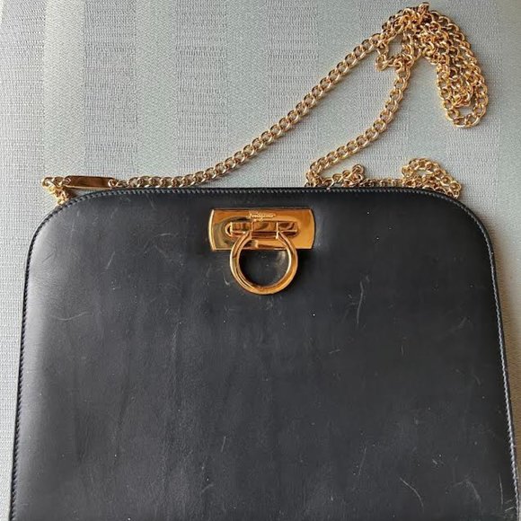 Salvatore Ferragamo Black Diana Bag